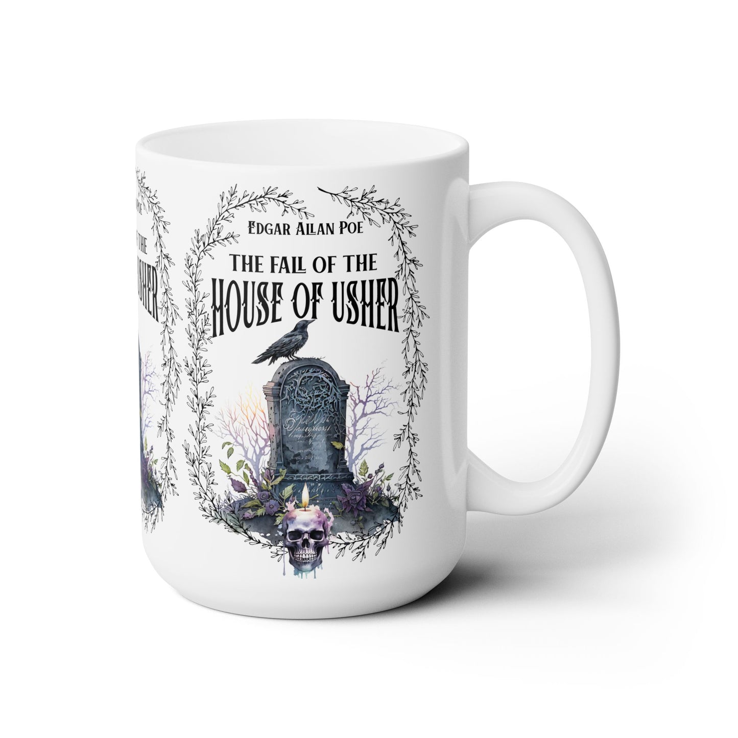 Edgar Allan Poe Coffee Mug, The Raven, The Fall Of The House of Usher Coffee, Tea Mug, Goth Haunting Horror Movie Books Gift Dark Academia, Mug Printify   