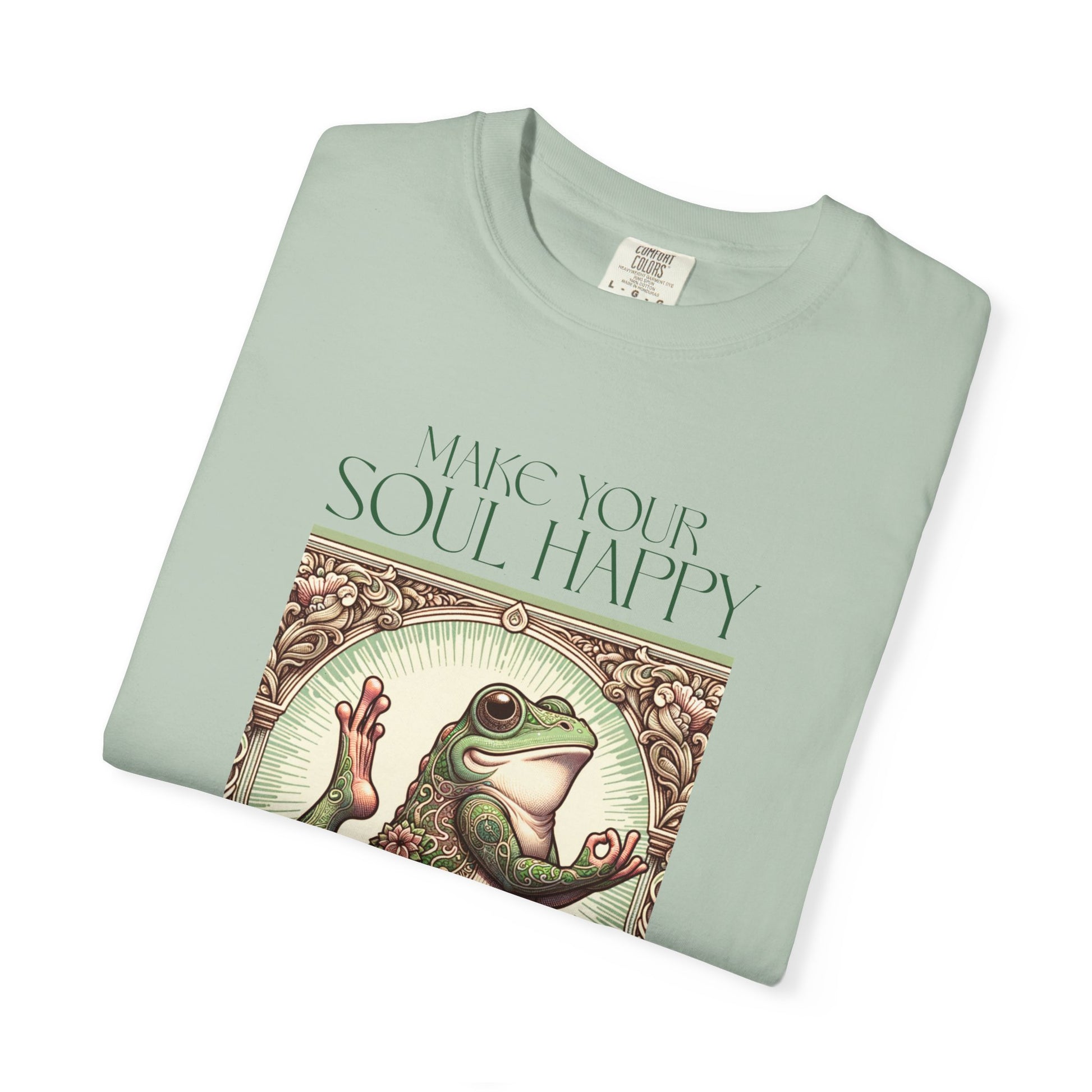 Yoga Frog Make Your Soul Happy Green Unisex T-Shirt, Casual Wear, Highlander Fan Gift, Comfortable Graphic Tee T-Shirt Printify