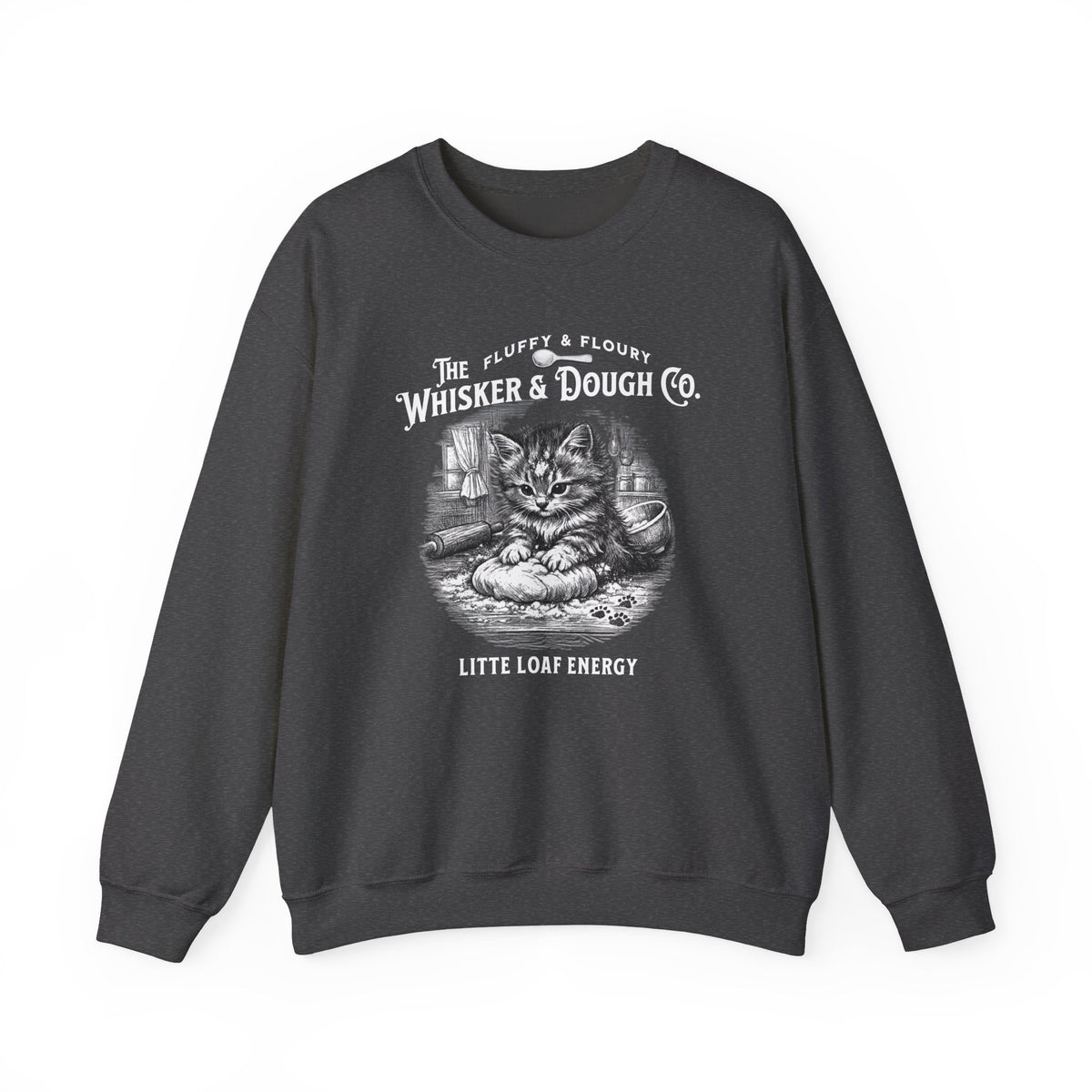 Whisker & Dough Co kitten illustration Sweatshirt | Little Loaf Energy