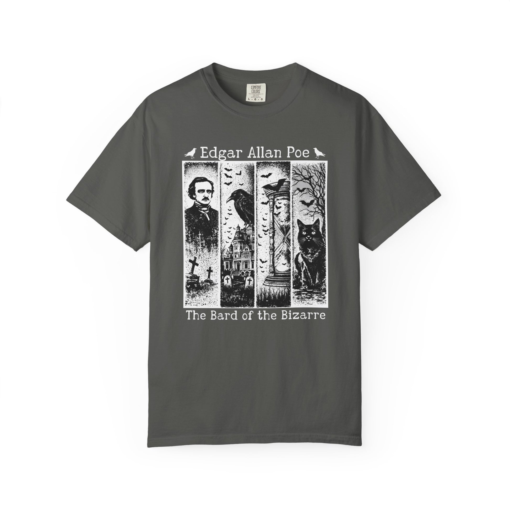 Edgar Allan Poe T-Shirt Gothic Graphic Tee The Raven Nevermore Quote Horror Literature Shirt Dark Academia Aesthetic Halloween Party Gift T-Shirt Printify Pepper S
