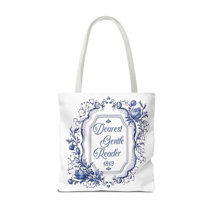 Dearest Gentle Reader Tote Bag Regency England Ton Society Papers Gift For Bridgeton Fan Historical Drama Romance Reader Gift Bookclub Gift Bags Printify   