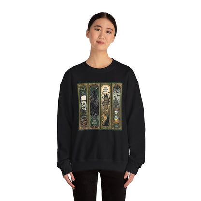 Edgar Allan Poe Sweatshirt The Raven Nevermore Gothic Horror Sweater Dark Academia Macabre Halloween Gift for Book Lovers Birthday Christmas Sweatshirt Printify
