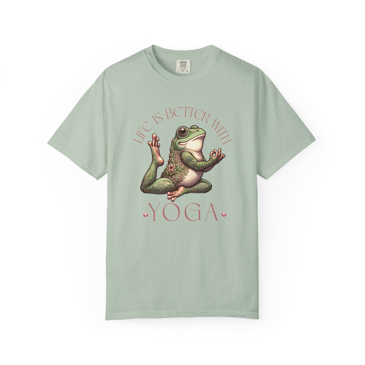 Pink Yoga Frog Life Is Better With Yoga Unisex T-Shirt, Casual Wear, Highlander Fan Gift, T-Shirt Printify Bay S
