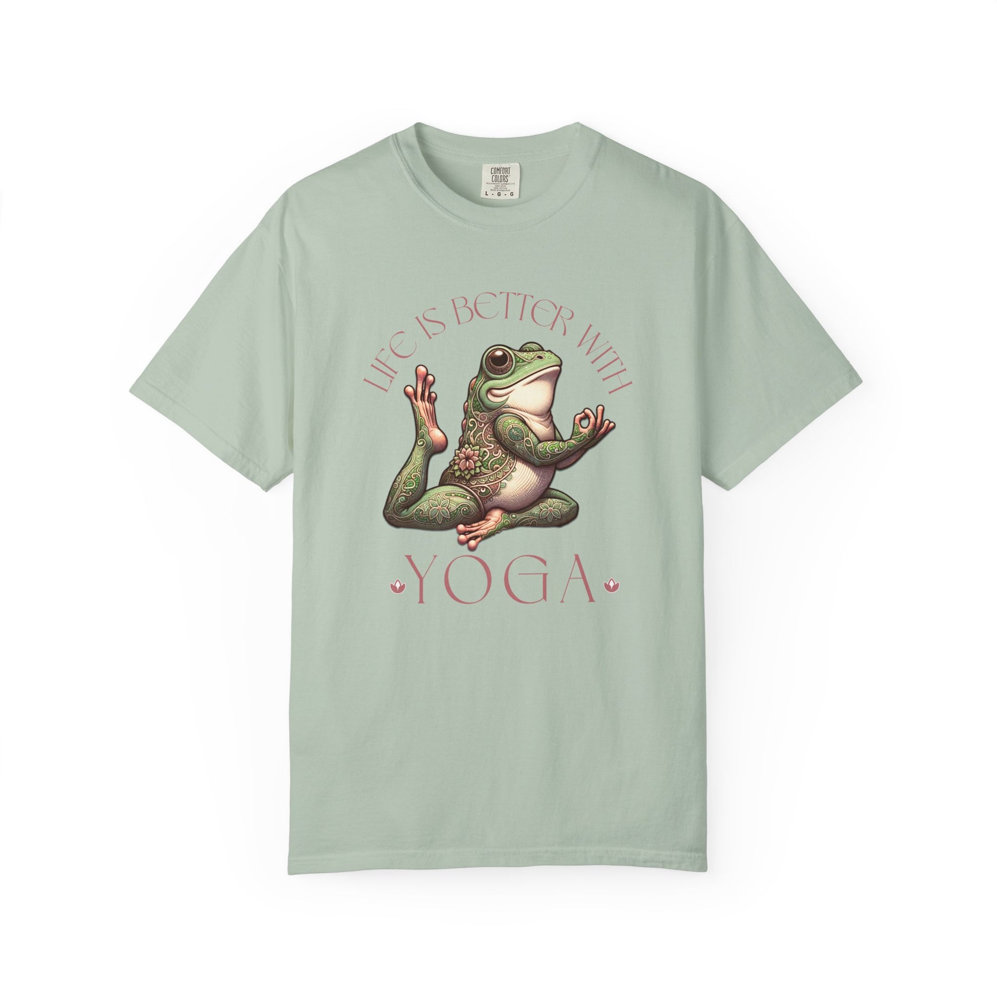 Pink Yoga Frog Life Is Better With Yoga Unisex T-Shirt, Casual Wear, Highlander Fan Gift, T-Shirt Printify Bay S