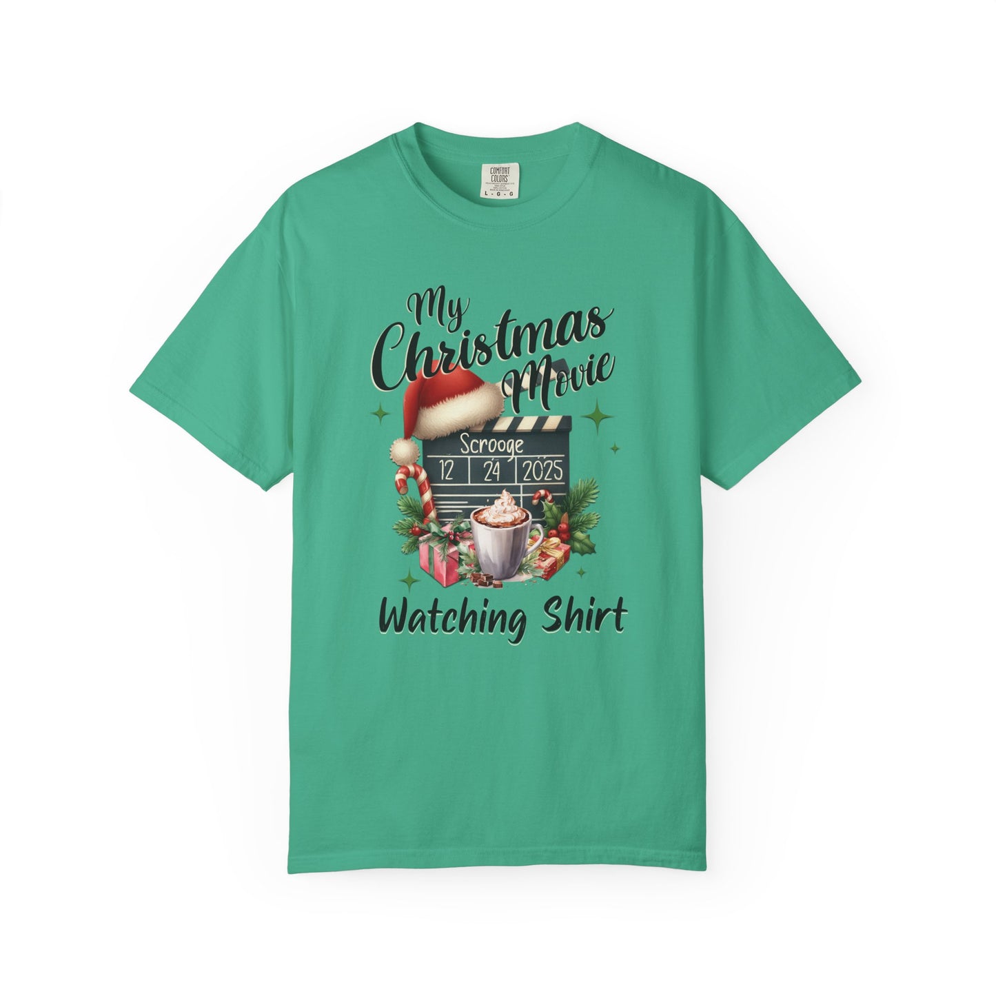 Custom Christmas Movie Watching Shirt, Holiday Movie Sweatshirt, Funny Gift For Her, Festive Shirts, Family Group Shirts, Xmas Keepsake Gift T-Shirt Printify Island Green S