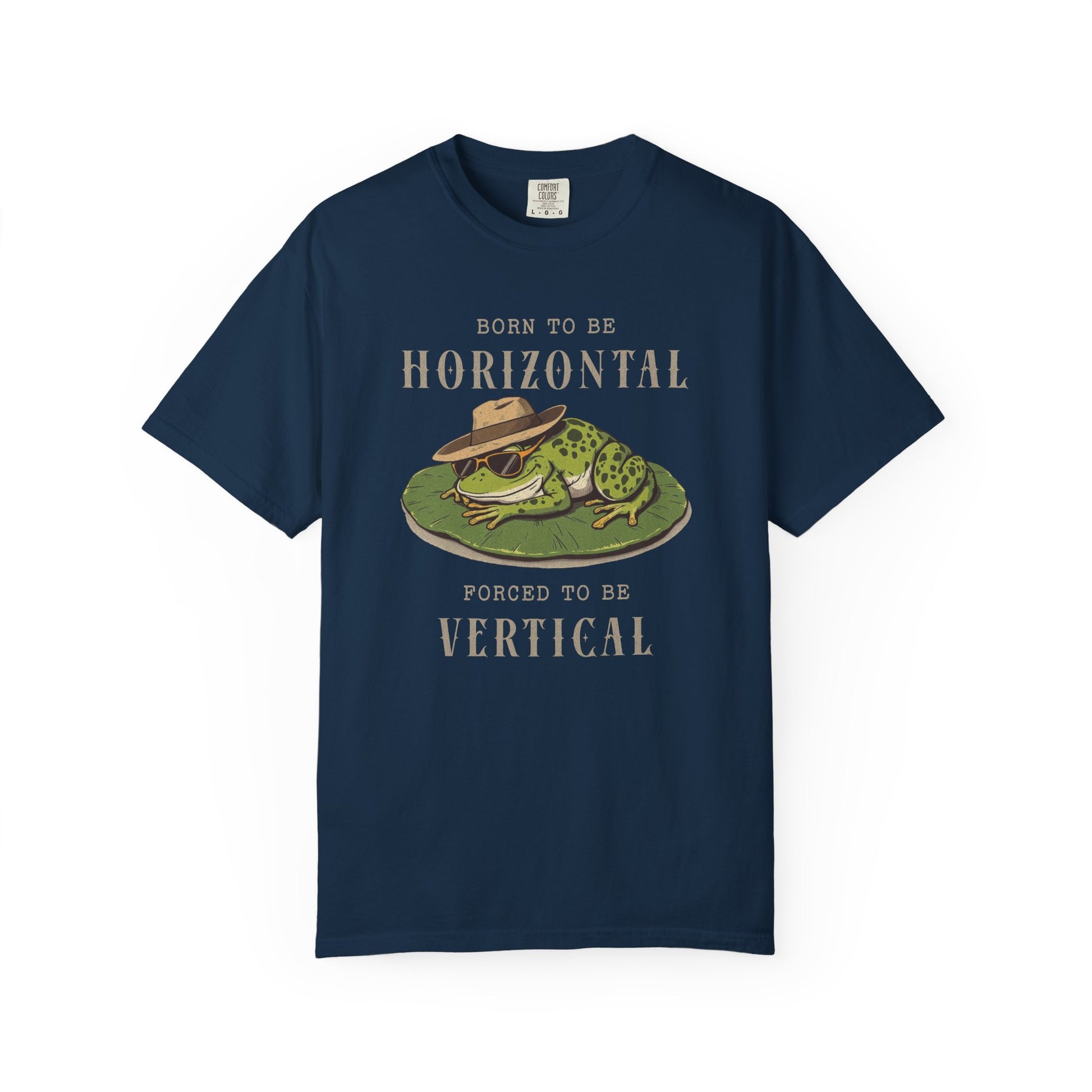 Funny Frog T-Shirt Retro Vibes Cute Froggy Meme Shirt Vintage Frog And Toad Aesthetic Frog Lover Gift For Her Birthday Viral Trendy Shirt T-Shirt Printify True Navy S