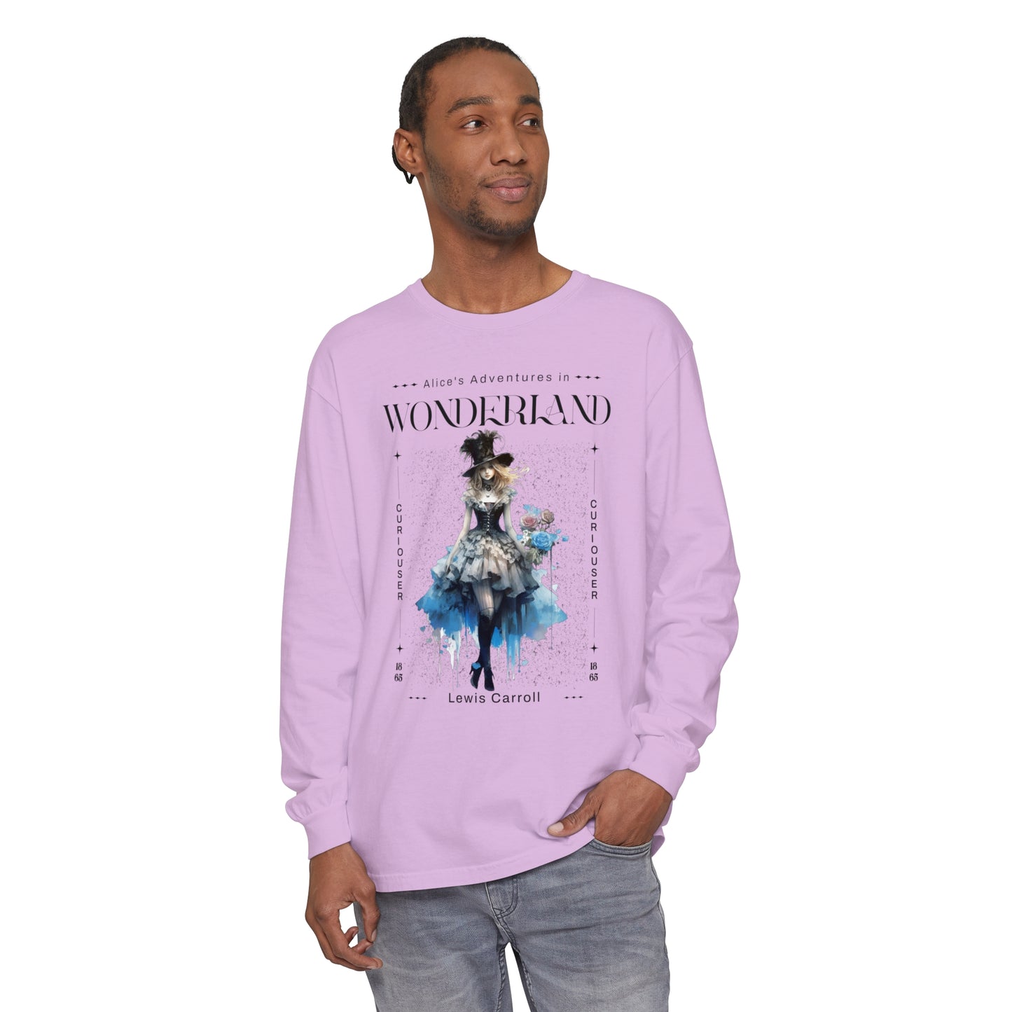 Alice In Wonderland Long Sleeve Shirt, Lewis Carroll Whimsigoth Streetwear Academia TShirt, Mad Hatter's Tea Party Tee Bookish Booktok Gift Long-sleeve Printify   