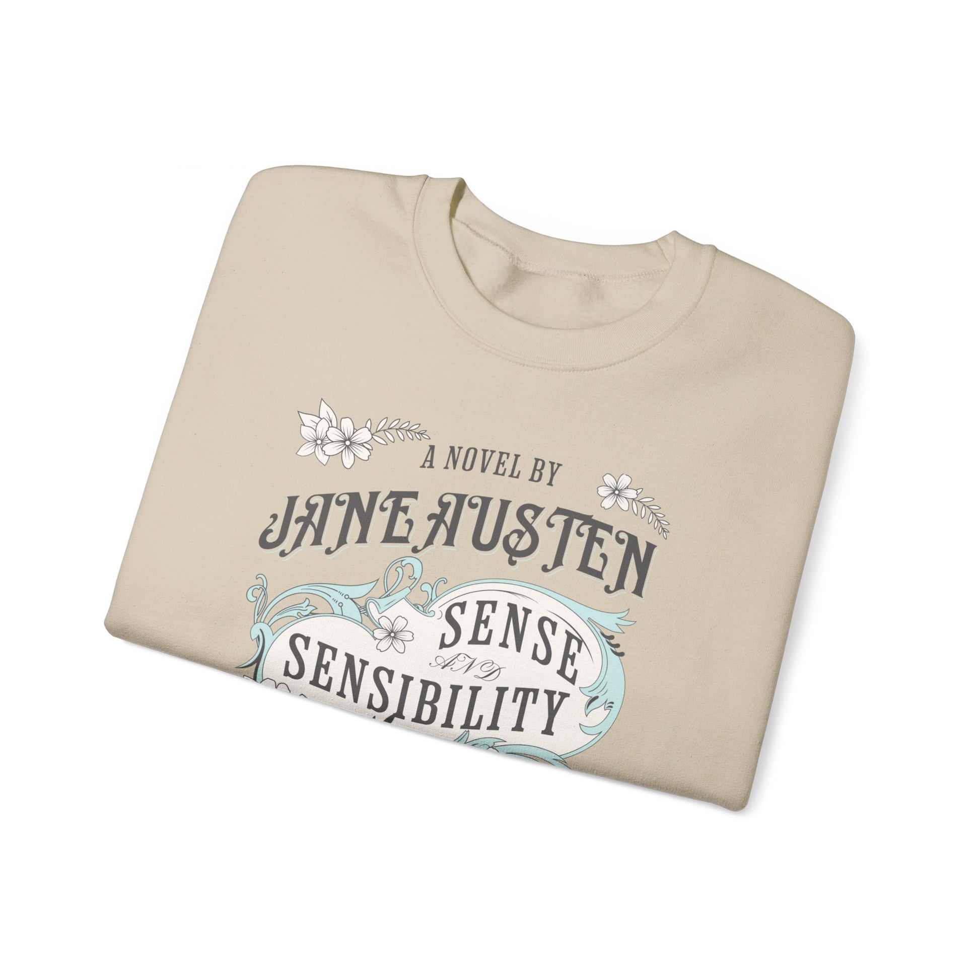 Jane Austen Sweatshirt, Sense & Sensibility Historical Romance Sweater, Bookish Literary Jane Austen Fan Art Gift, Gift for Her, Readers, Sweatshirt Printify   