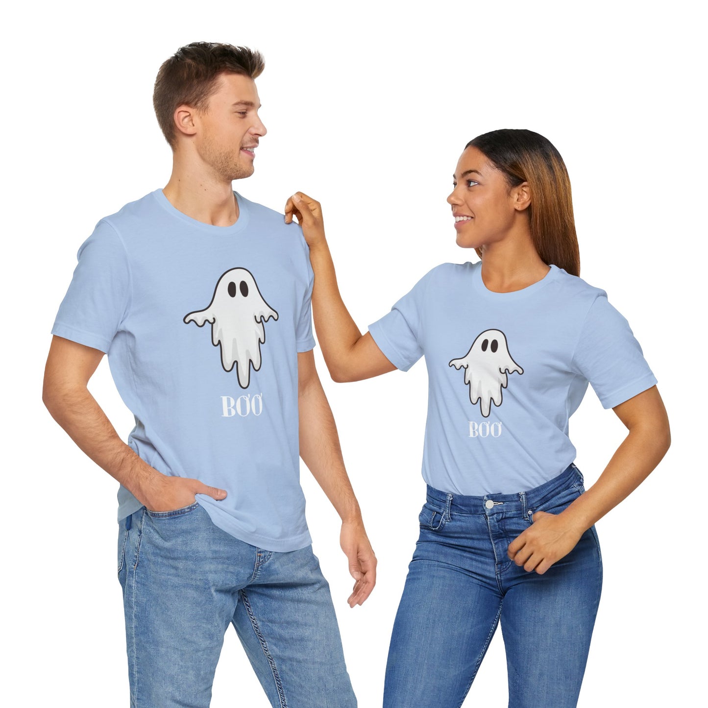 Halloween Ghost  TShirt,  Cute Ghost Shirt, Spooky Season Tee, Halloween Party T-Shirt, Autumn Style T Shirt, Trick or Treating Style, T-Shirt Printify   