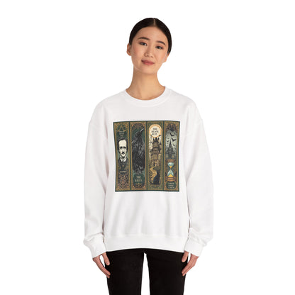 Edgar Allan Poe Sweatshirt The Raven Nevermore Gothic Horror Sweater Dark Academia Macabre Halloween Gift for Book Lovers Birthday Christmas Sweatshirt Printify