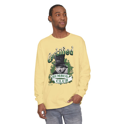 A Christmas Carol Long Sleeve T-Shirt | Vintage Humor Tee Certified Humbug Club Unisex Gift Gag Holiday Apparel Casual Outfit Long-sleeve Printify