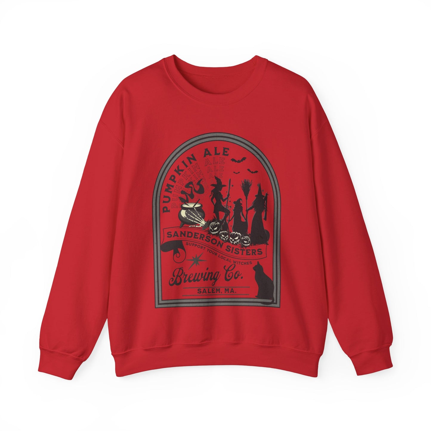 Halloween Sanderson Sisters Sweatshirt, Witchy Graphic Gift, Salem Witches Brewery, Fall Festival Party Shirt, Witch Trials Sweatshirt Sweatshirt Printify S Red 