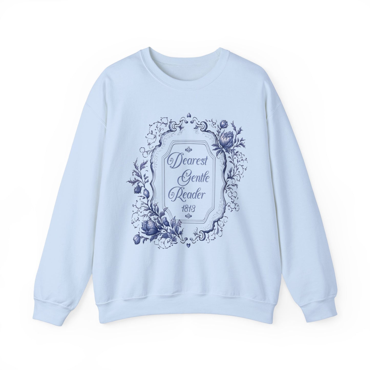 Dearest Gentle Reader Sweatshirt Regency England Ton Society Papers Gift For Historical Romance Fan Drama Romance Reader Gift Bookclub Gift Sweatshirt Printify S Light Blue 