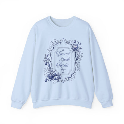 Dearest Gentle Reader Sweatshirt Regency England Ton Society Papers Gift For Historical Romance Fan Drama Romance Reader Gift Bookclub Gift Sweatshirt Printify S Light Blue 