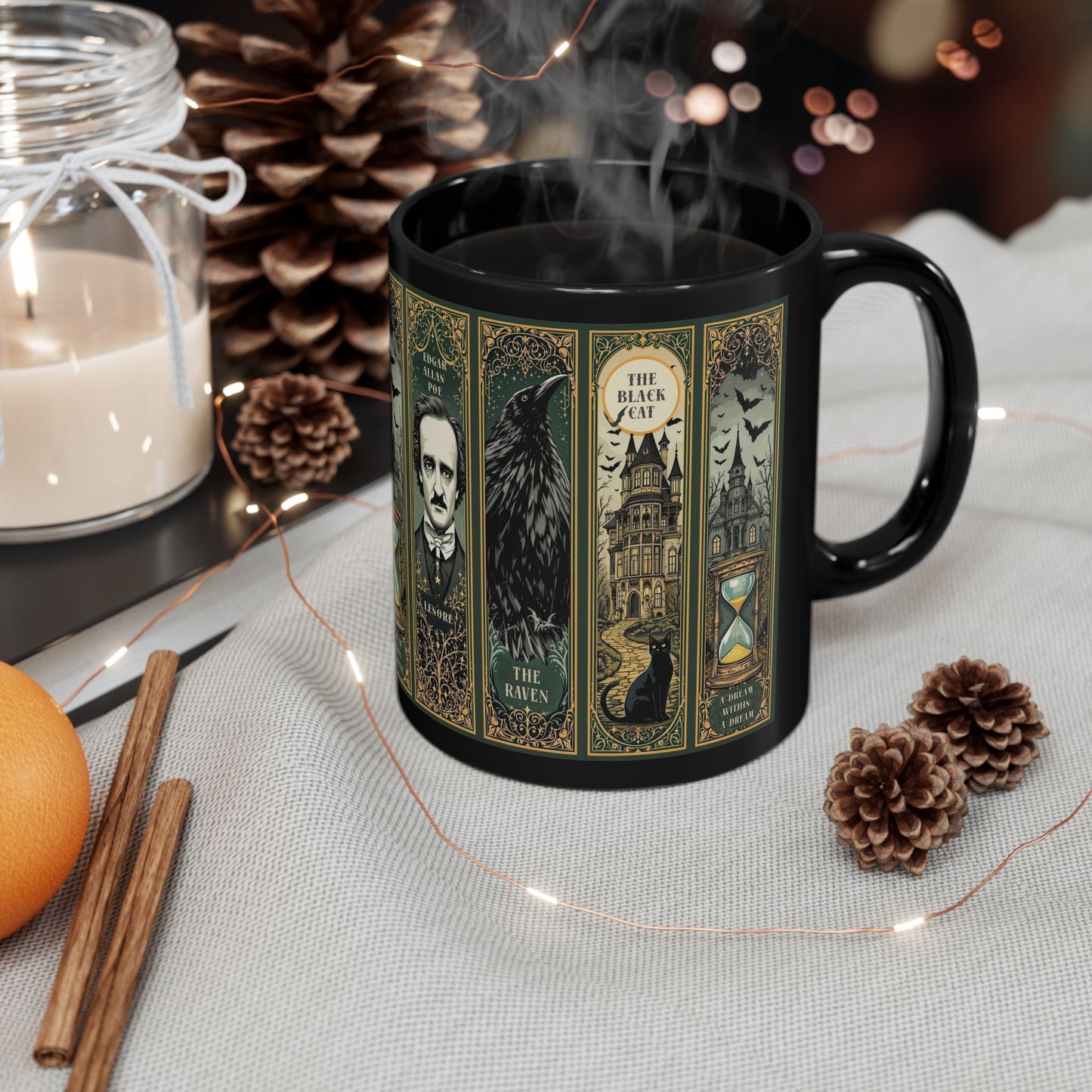 Edgar Allan Poe Mug Gothic Literary Gift For Book Lover Dark Academia Macabre Fall Coffee Cup Halloween Poetember Party Gift For Bookclub Mug Printify