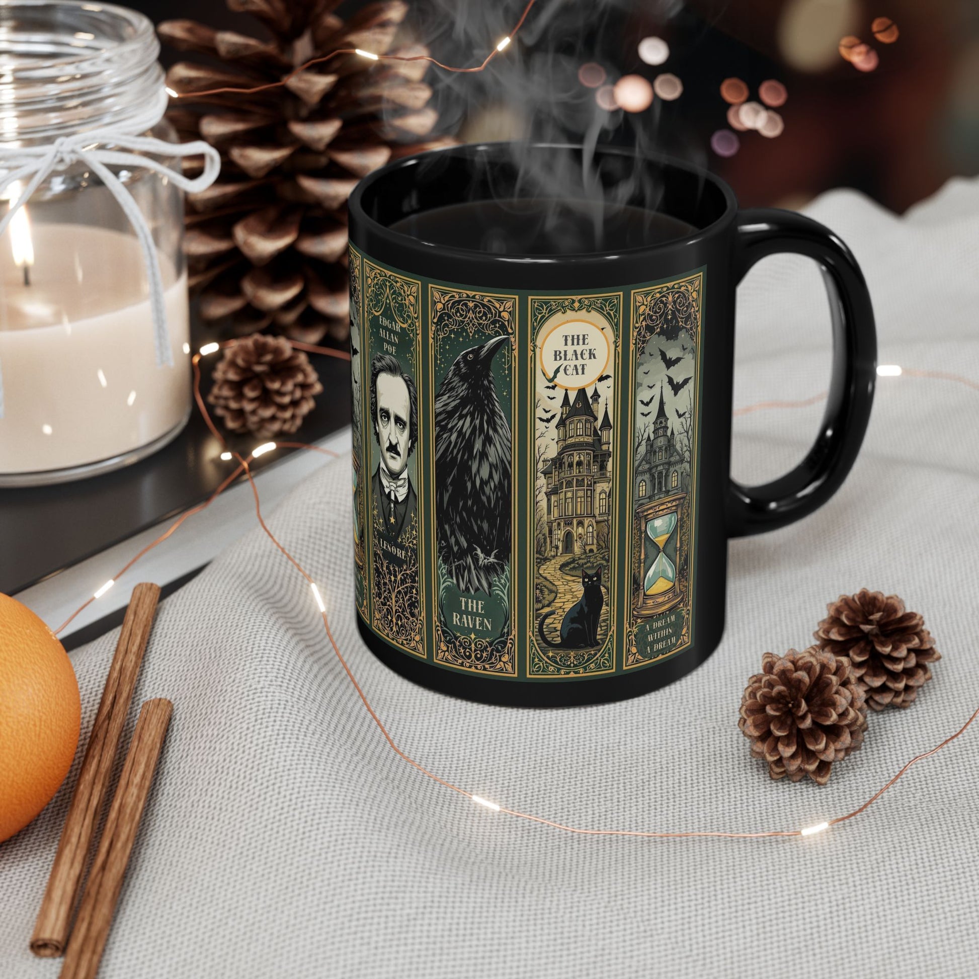 Edgar Allan Poe Mug Gothic Literary Gift For Book Lover Dark Academia Macabre Fall Coffee Cup Halloween Poetember Party Gift For Bookclub Mug Printify