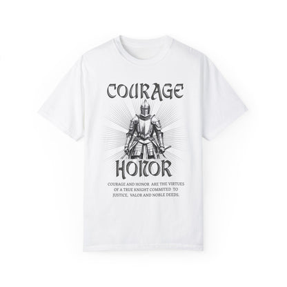 Medieval Knight Courage and Honor T-shirt Renfaire Renaissance Fair Comfortable Festival Tee Perfect Gift for History Lovers Ren-faire Gift T-Shirt Printify White S