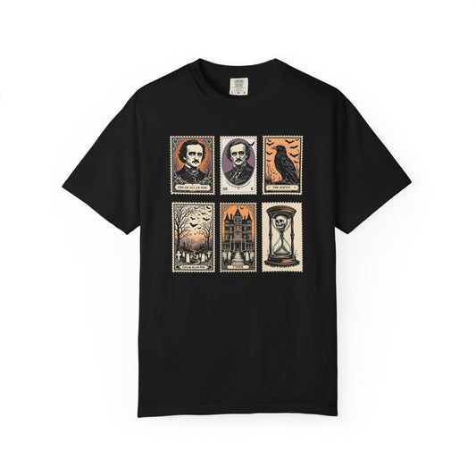 Edgar Allan Poe T-Shirt Gothic Graphic Tee The Raven Nevermore Quote Horror Literature Shirt Dark Academia Aesthetic Halloween Party Gift T-Shirt Printify Black S