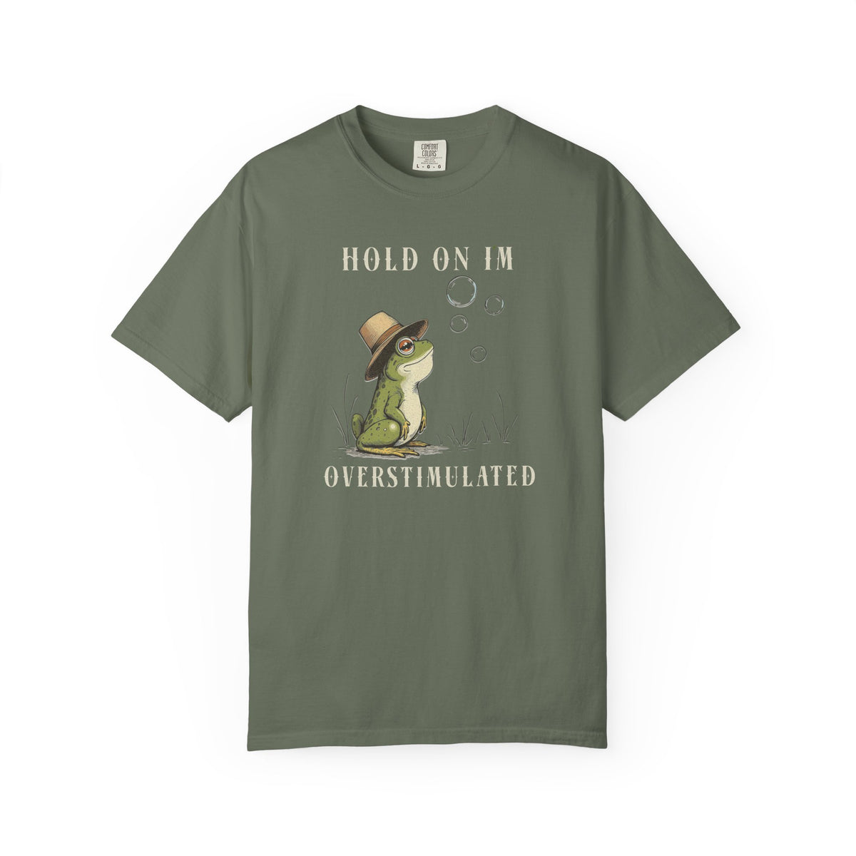 Overstimulated Frog T-Shirt Retro Fun Froggy Meme Shirt Vintage Frog And Toad Aesthetic Frog Lover Gift For Her Birthday Viral Trendy Shirt T-Shirt Printify Moss S