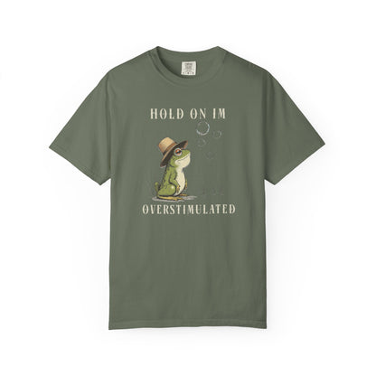 Overstimulated Frog T-Shirt Retro Fun Froggy Meme Shirt Vintage Frog And Toad Aesthetic Frog Lover Gift For Her Birthday Viral Trendy Shirt T-Shirt Printify Moss S