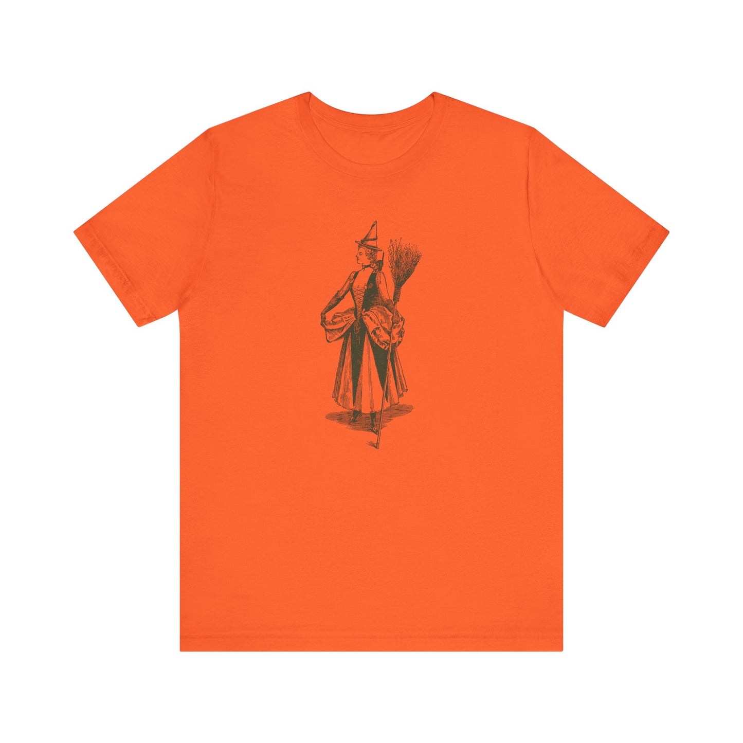 Halloween Vintage Witch TShirt, Spooky Witchy Season Tee, Trick or Treating Shirt, Halloween Party T-Shirt, Salem Witches T Shirt T-Shirt Printify Orange XS 