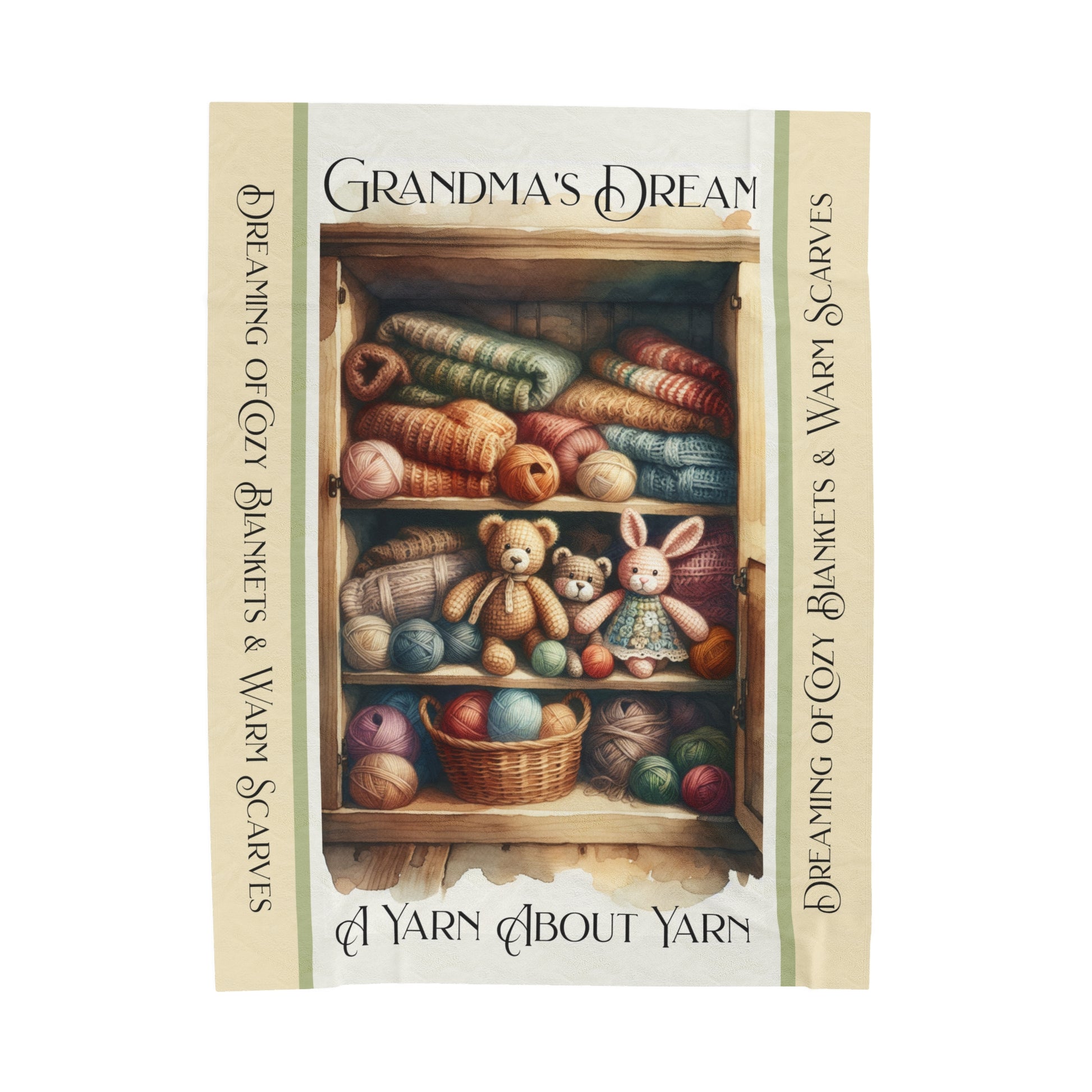 Grandma's Dream Yarn Lover All Over Prints Printify 60" × 80"  