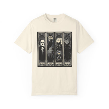 Edgar Allan Poe T-Shirt Gothic Graphic Tee The Raven Nevermore Quote Horror Literature Shirt Dark Academia Aesthetic Halloween Party Gift T-Shirt Printify Ivory S