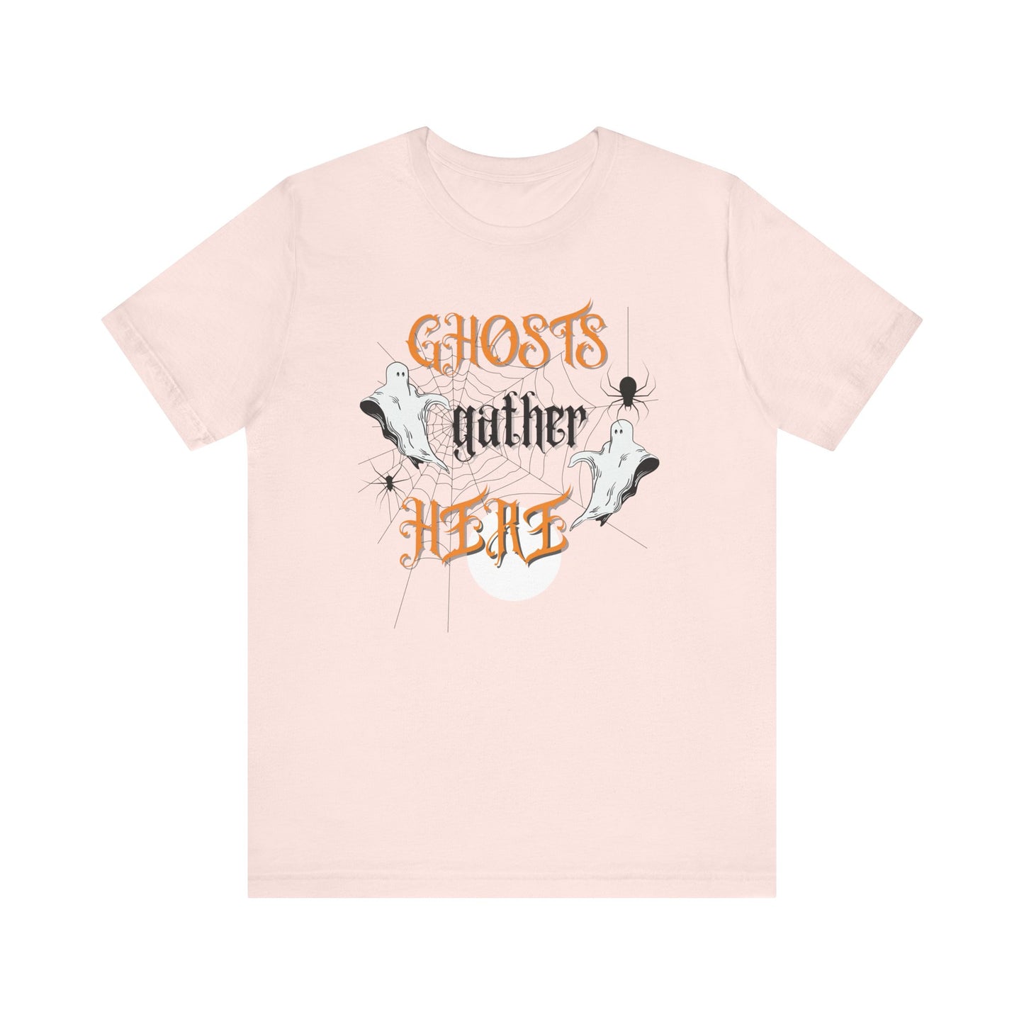 Halloween Ghosts and Spiders & TShirt, Spooky Season Tee,  Trick or Treating Shirt, Halloween Party T-Shirt, Creepy Autumn Style T Shirt T-Shirt Printify Soft Pink XS 