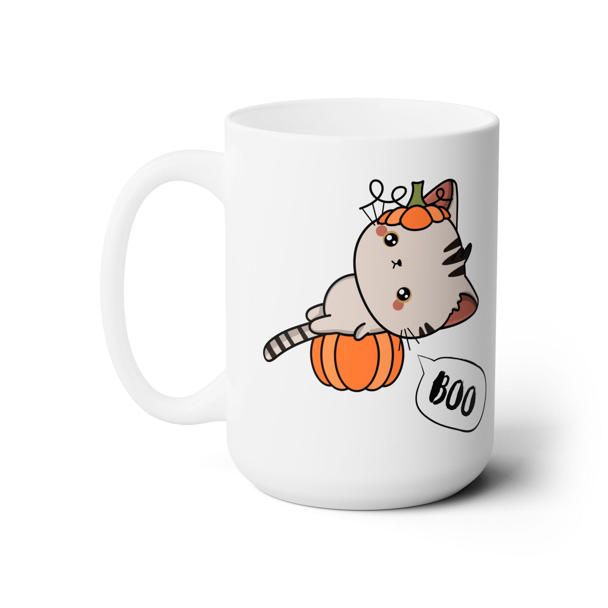 Cute Halloween Cat Coffee Mug 15 oz. Mug Printify   