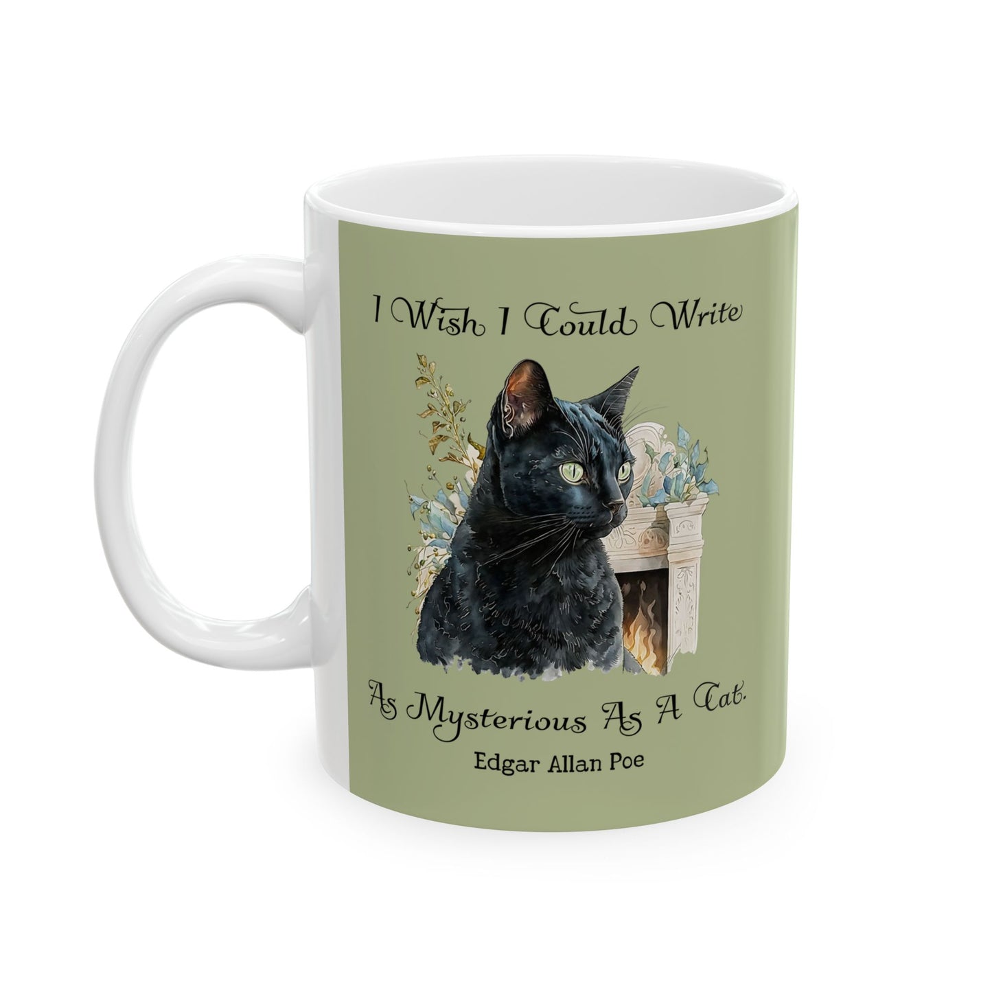 Edgar Allan Poe Coffee Mug Nevermore The Black Cat Coffee Cup Gift For Book Lover Reader Gift For Gothic Dark Academia Bookish Birthday Gift Mug Printify   