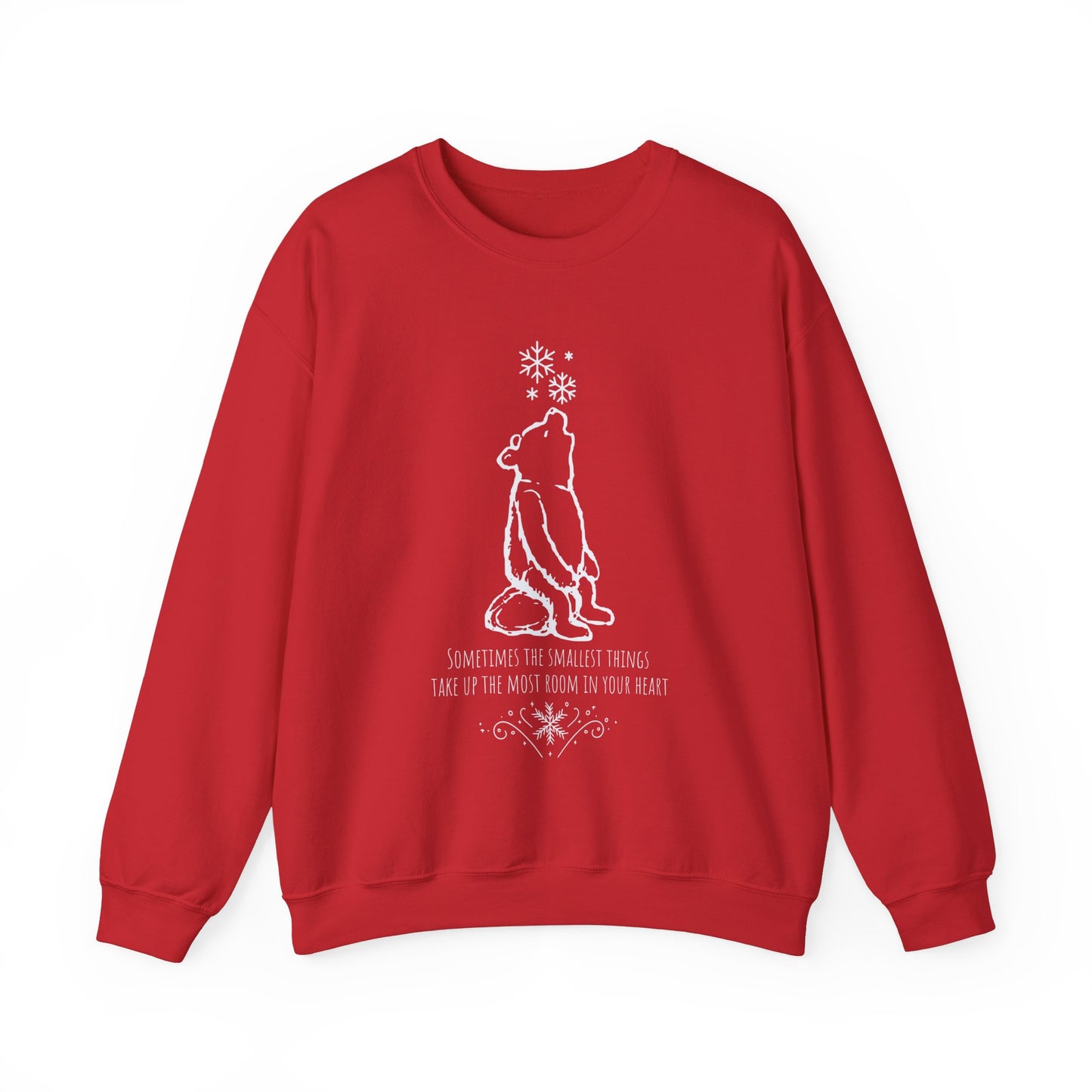 Winnie The Pooh Christmas Sweatshirt, Pooh Bear Holiday Sweater Family Matching Christmas Vacation Shirts, A.A. Milne Shirt Book Lover Gifts Sweatshirt Printify S Red 