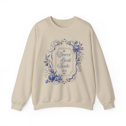 Dearest Gentle Reader Sweatshirt Regency England Ton Society Papers Gift For Historical Romance Fan Drama Romance Reader Gift Bookclub Gift Sweatshirt Printify S Sand 