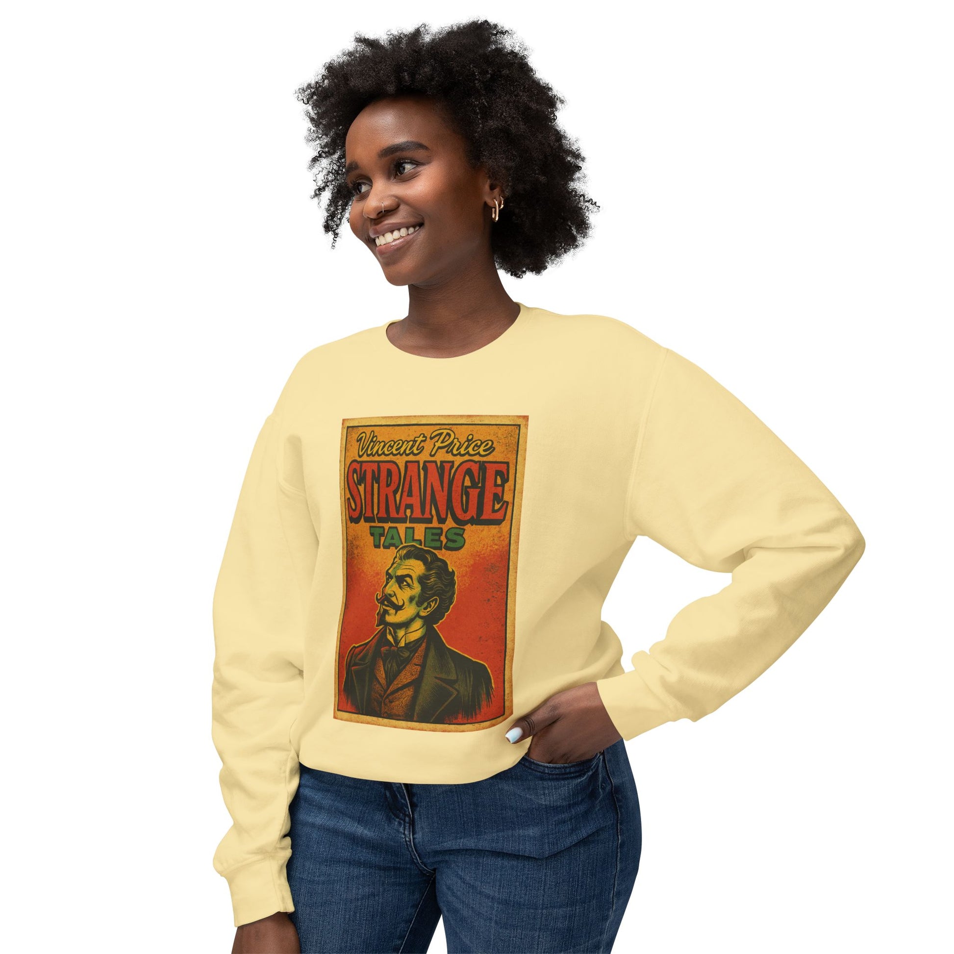Vincent Price Vintage-Inspired Crewneck Sweatshirt - Perfect Gift for Book Lovers, Halloween, Casual Wear, Literary Enthusiasts, Cozy Layer Sweatshirt Printify