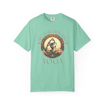 Yoga Frog Life Is Better With Yoga Unisex T-Shirt, Casual Wear, Highlander Fan Gift, T-Shirt Printify Island Reef S