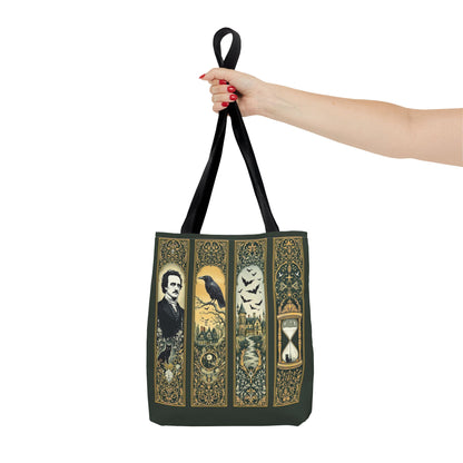 Edgar Allan Poe Tote Bag Gothic Literary Gift for Book Lover Dark Academia Macabre Accessory Halloween Tote Fall School Bag for Poetember Bags Printify