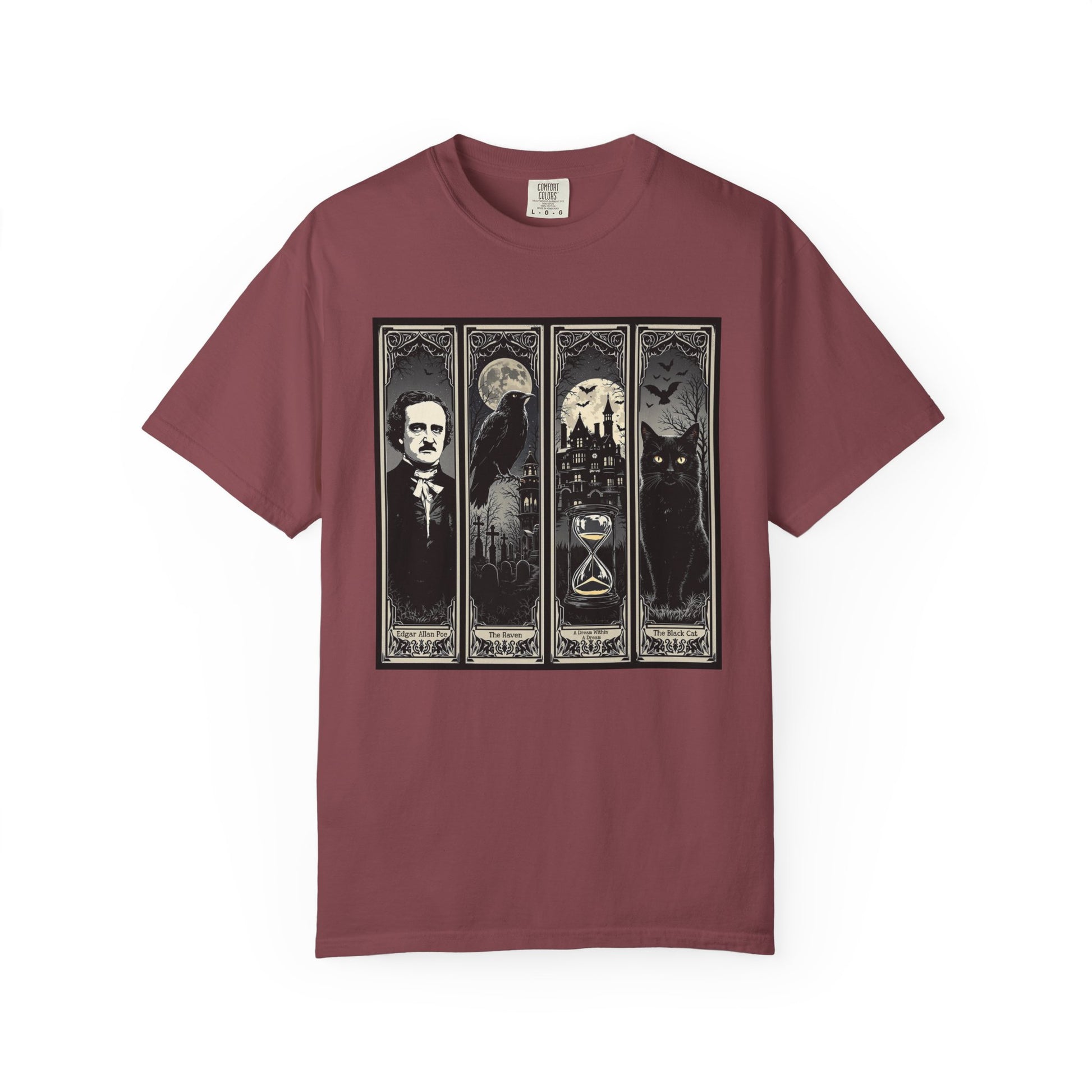 Edgar Allan Poe T-Shirt Gothic Graphic Tee The Raven Nevermore Quote Horror Literature Shirt Dark Academia Aesthetic Halloween Party Gift T-Shirt Printify Vineyard S
