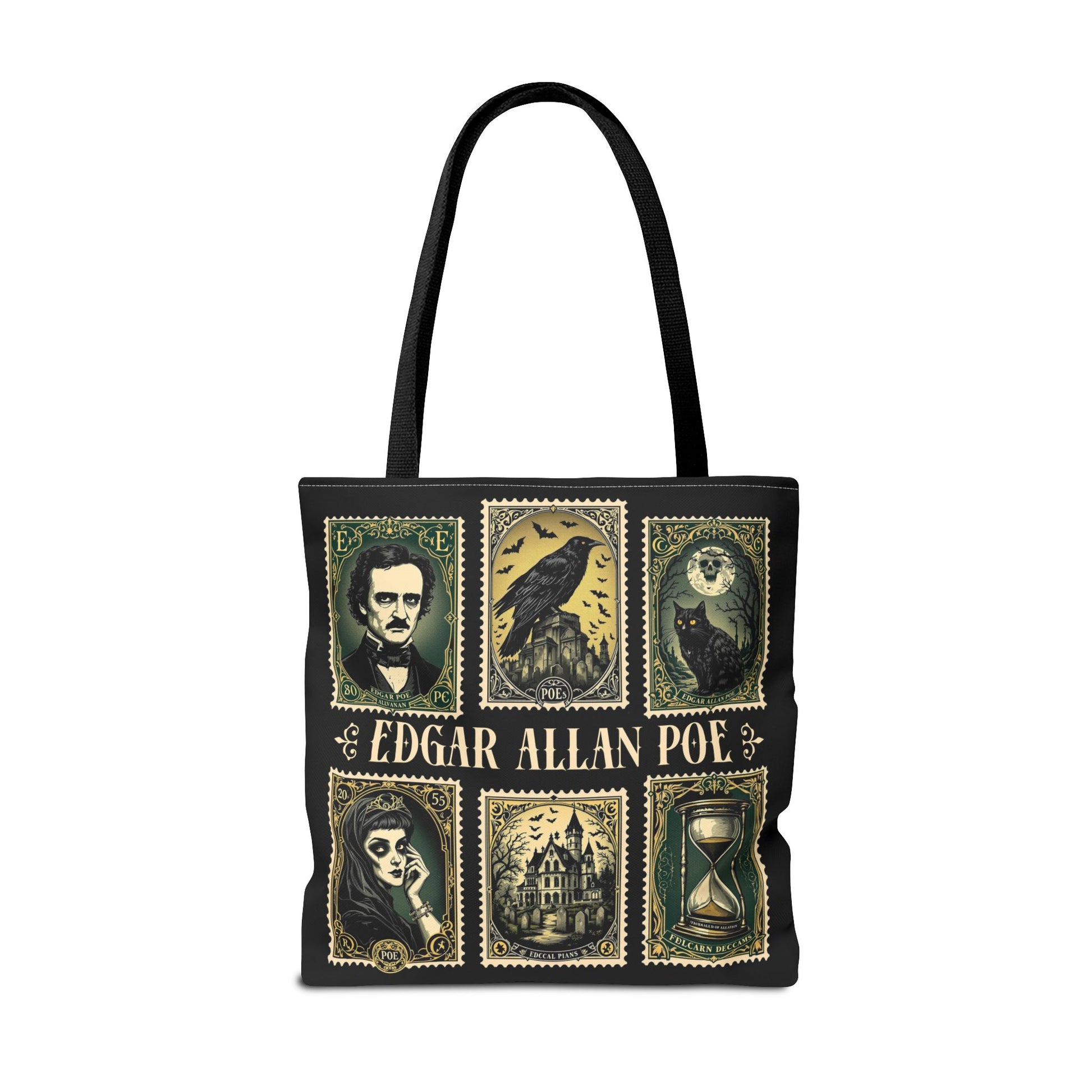 Edgar Allan Poe Tote Bag Gothic Literary Gift for Book Lover Dark Academia Macabre Accessory Halloween Tote Fall School Bag for Poetember Bags Printify