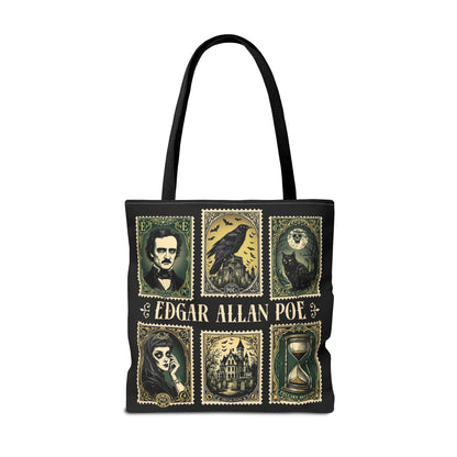 Edgar Allan Poe Tote Bag Gothic Literary Gift for Book Lover Dark Academia Macabre Accessory Halloween Tote Fall School Bag for Poetember Bags Printify
