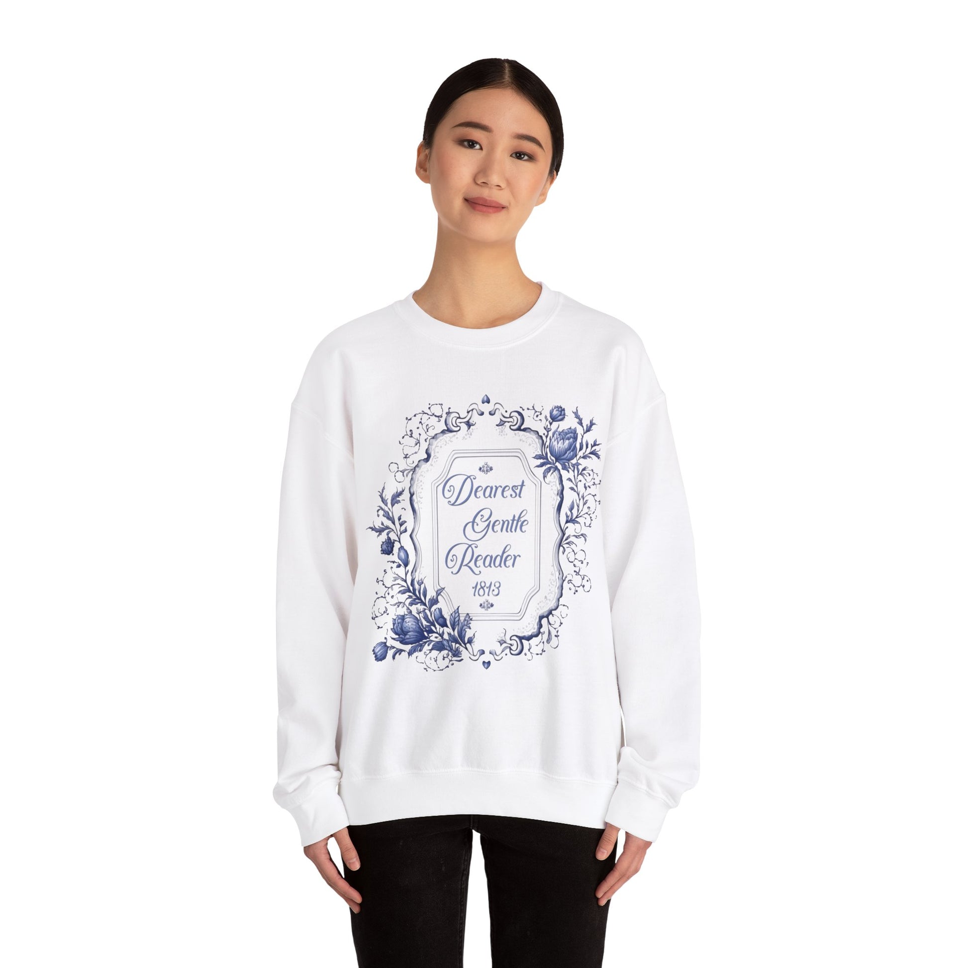 Dearest Gentle Reader Sweatshirt Regency England Ton Society Papers Gift For Historical Romance Fan Drama Romance Reader Gift Bookclub Gift Sweatshirt Printify   