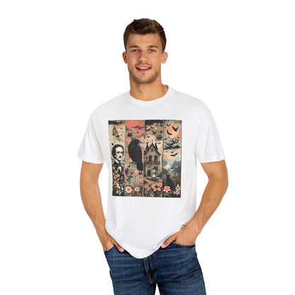 Edgar Allan Poe T-Shirt Gothic Graphic Tee The Raven Nevermore Quote Horror Literature Shirt Dark Academia Aesthetic Halloween Party Gift T-Shirt Printify