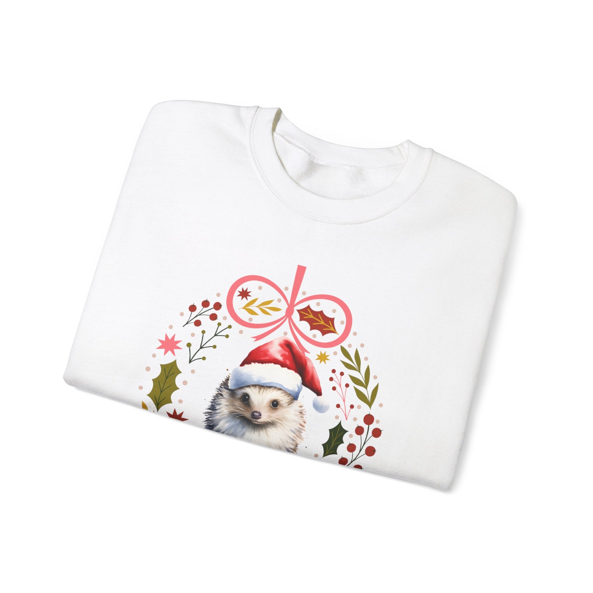 HedgeHog Christmas Sweatshirt, Cute Santa's Little Helper Sweater, Hedgehog Lover Merry Christmas Shirt, Country Christmas Animal Lover Gift Sweatshirt Printify   