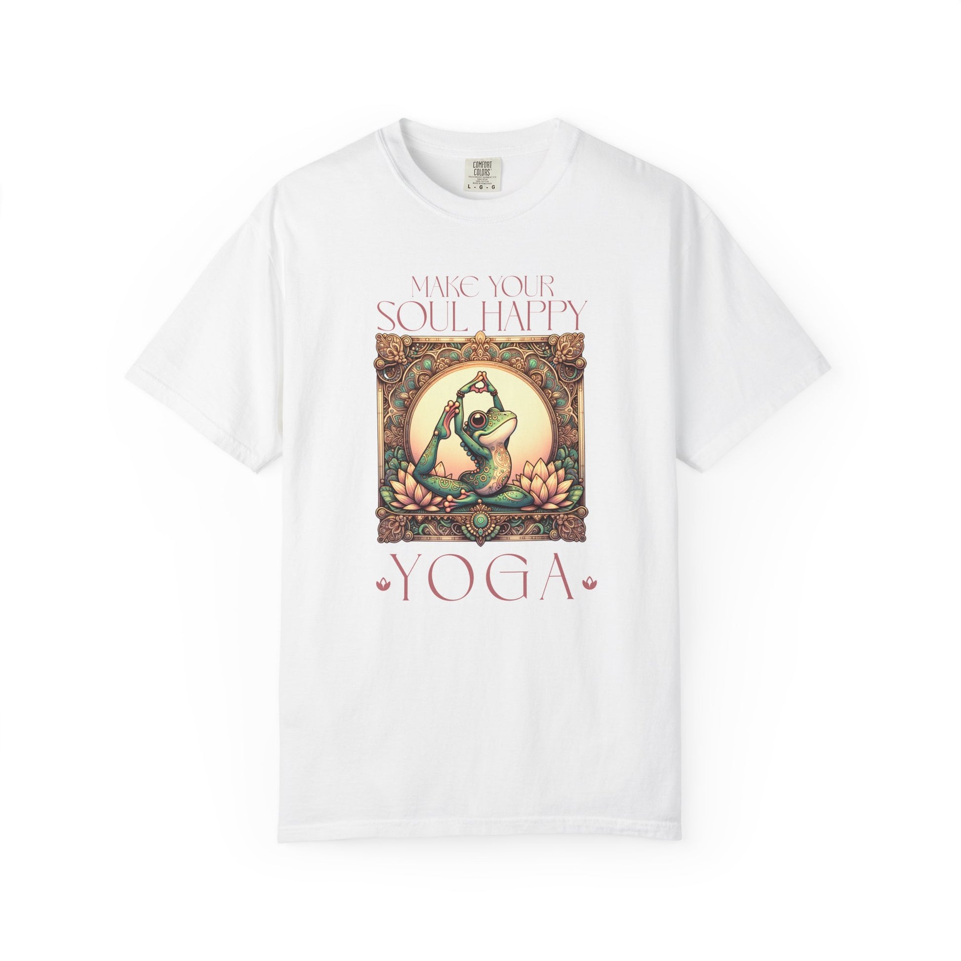 Yoga Frog Make Your Soul Happy Unisex T-Shirt, Casual Wear, Highlander Fan Gift, T-Shirt Printify White S