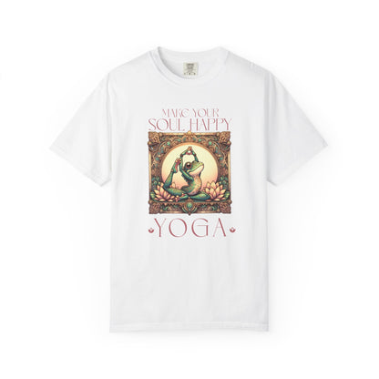 Yoga Frog Make Your Soul Happy Unisex T-Shirt, Casual Wear, Highlander Fan Gift, T-Shirt Printify White S
