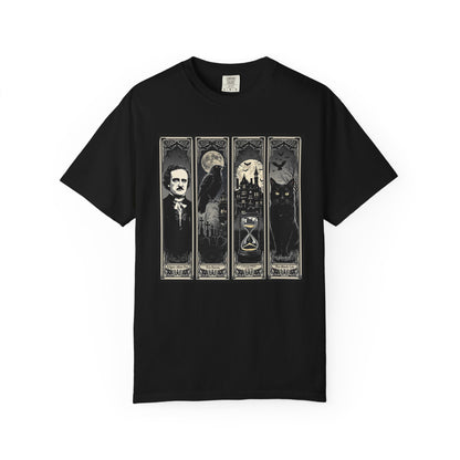 Edgar Allan Poe T-Shirt Gothic Graphic Tee The Raven Nevermore Quote Horror Literature Shirt Dark Academia Aesthetic Halloween Party Gift T-Shirt Printify Black S