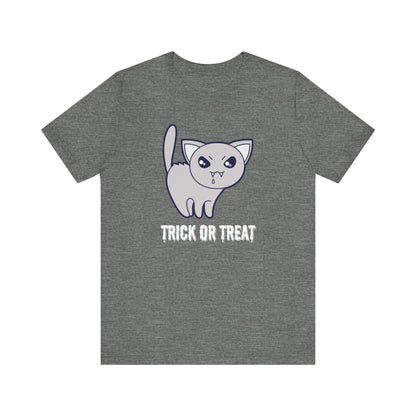 Cute Halloween Vampire Cat TShirt, Trick or Treat Shirt, Spooky Ghost Season Tee, Fun Halloween Party, Festival T-Shirt T-Shirt Printify   