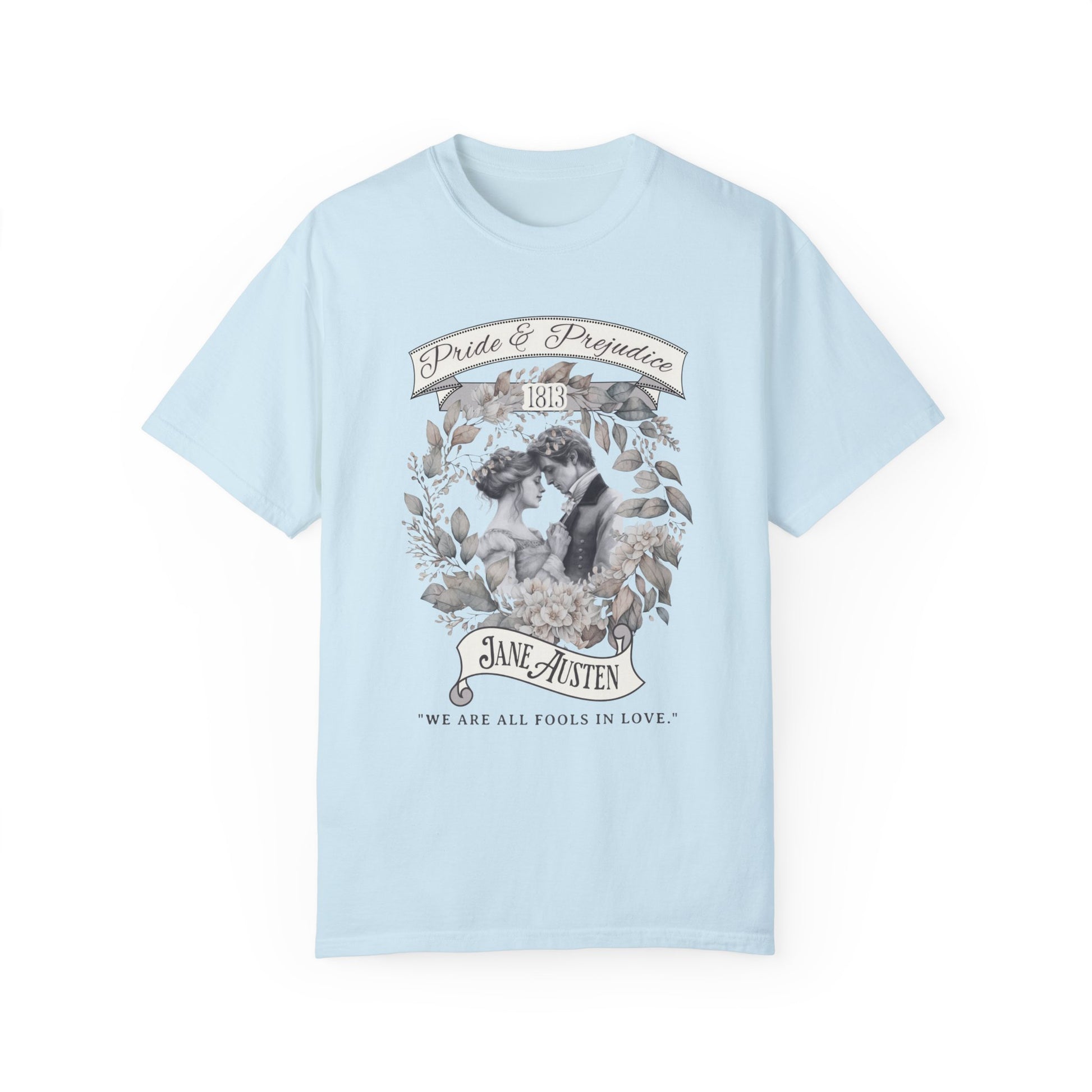 Pride and Prejudice T-Shirt Jane Austen Historical Romance Reader T-Shirt Printify Chambray S 