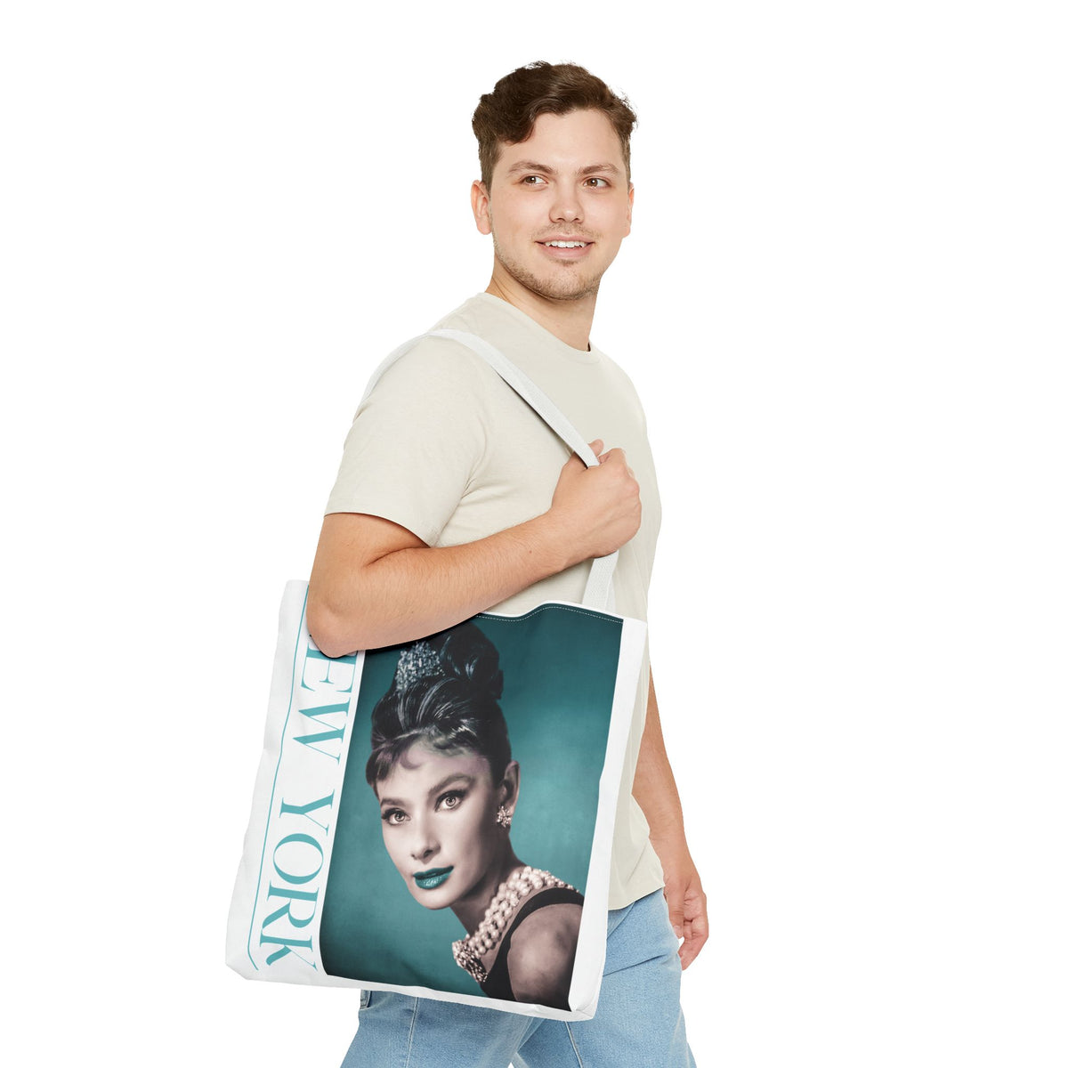 New York Fashion Tote Bag Retro Audrey Hepburn Theme Gift For Bridal Shower Party Favor Birthday Gift Bride Tote Bags Bags Printify