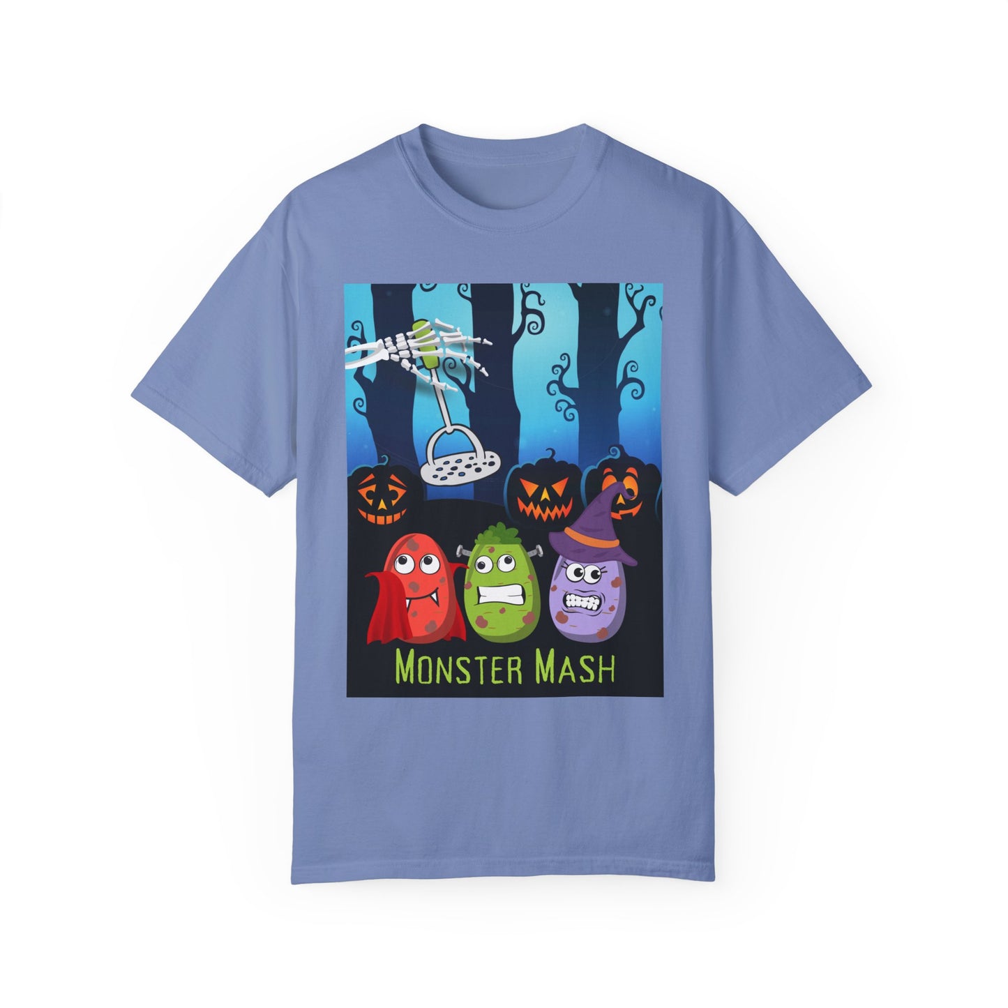 Funny Halloween Monster Mash Comfort Colors Tee, Spoof of the Retro Monster Mash Shirt, Cute Fall Autumn, Halloween T-Shirt, Gift for Friend T-Shirt Printify Washed Denim S 