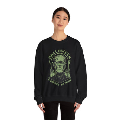 Vintage Halloween Frankenstein Monster Graphic Sweatshirt, Creepy Spooky Book Lover Gift, Horror Movie, Fall Festival Party Sweater. Sweatshirt Printify   