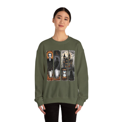Edgar Allan Poe Sweatshirt The Raven Nevermore Gothic Horror Sweater Dark Academia Macabre Halloween Gift for Book Lovers Birthday Christmas